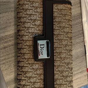 Dior Tan and Brown Monogram Wallet